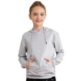 thumbnail image 1 of YONGHS Kids Boys Girls Long Sleeve Hoodie Drawstring Sweatshirt Top with Pocket Activewear Grey 13-14, 1 of 7