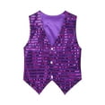 thumbnail image 1 of YONGHS Kids Boys Glittery Sequined Vest Top Waistcoat Costume for Choir Jazz Dance 7-15 Purple 10-12, 1 of 4