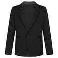 thumbnail image 1 of YONGHS Kids Boys Long Sleeve Lapel Blazer Coat One-Button Gentleman Formal Suit Jacket Outerwear Black 4, 1 of 6