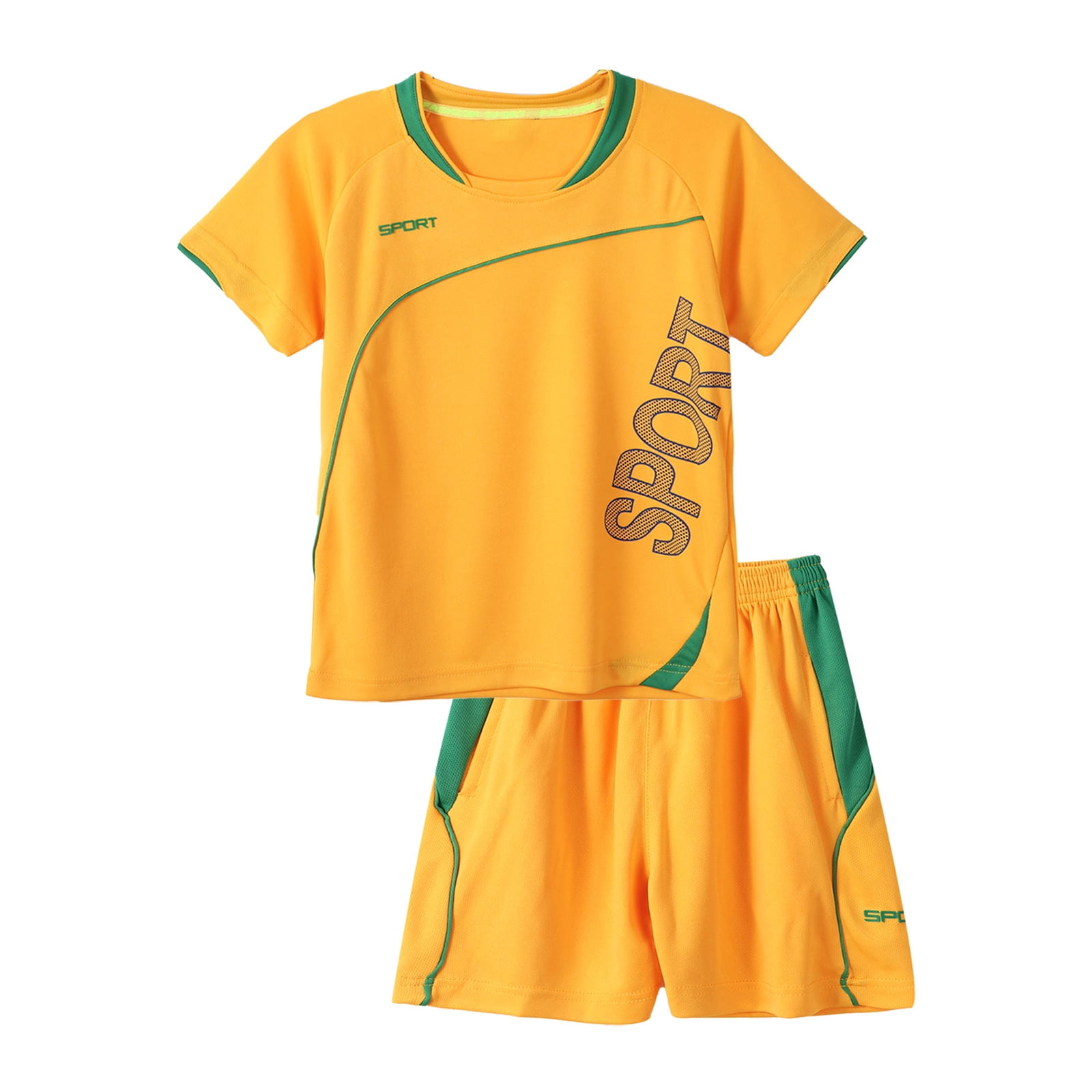 YONGHS Kids Boys Sports Active Outfits Short Sleeve T-Shirts and Shorts ...