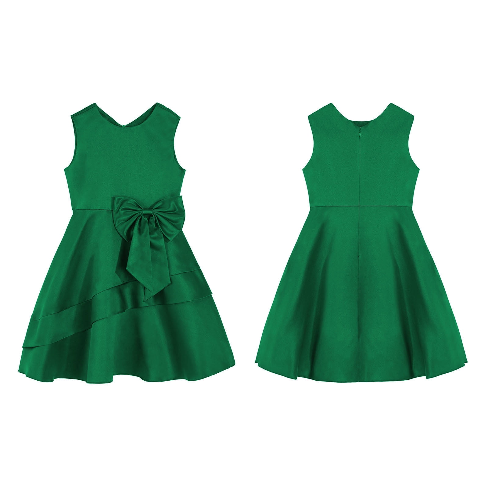 green emerald velvet dress Cicinia Crinkle Chiffon Junior Bridesmaid Dress, Spa main image 1