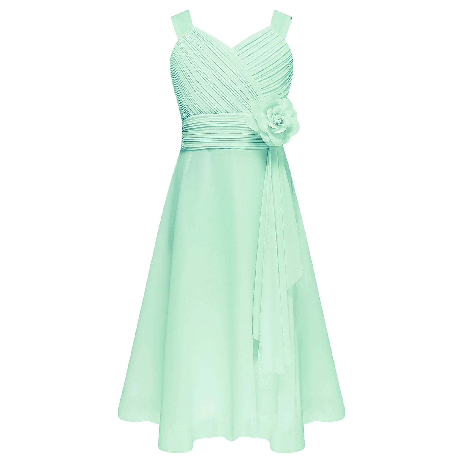 YONGHS Kids Flower Girls Dress Junior Wedding Pageant Party Bridesmaid Gown  Mint Green 16 - Walmart Business Supplies