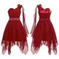 thumbnail image 1 of YONGHS Kids Flower Girls One Shoulder Dress Wedding Evening Dresses, 1 of 6