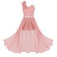 thumbnail image 1 of YONGHS Kids Flower Girls One Shoulder Romper Dress Chiffon Lace Ball Gown Orange Pink 16, 1 of 6