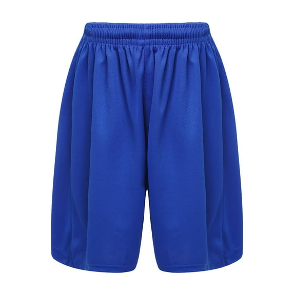 YONGHS Kids Football Basketball Shorts Boys Sport Drawstring Boyshorts Moisture Wicking Trunks Blue 15-16