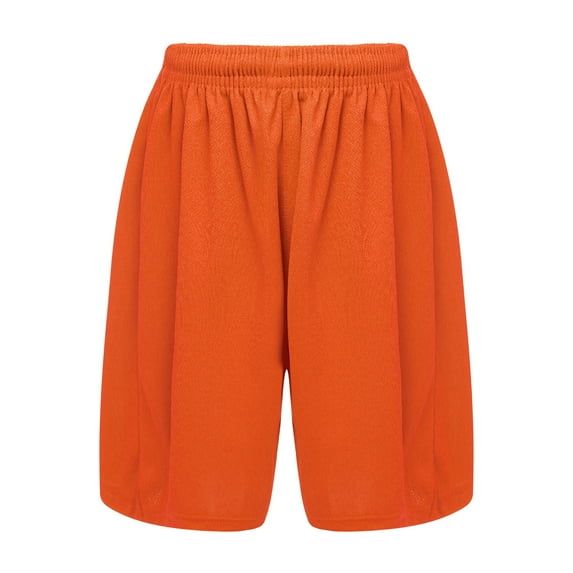 YONGHS Kids Football Basketball Shorts Boys Sport Drawstring Boyshorts Moisture Wicking Trunks Orange 11-12