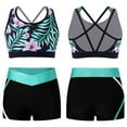 thumbnail image 1 of YONGHS Kids Girls 2 Piece Tankini Swimsuit Sport Crop Top Crisscross Tank with Swimming Shorts Set Lily 16, 1 of 6