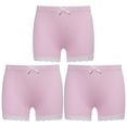 thumbnail image 1 of YONGHS Kids Girls 3 Pack Bike Shorts Solid Color Dance Gym Yoga Sports Bike Shorts Pink 13-14, 1 of 7