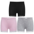 thumbnail image 1 of YONGHS Kids Girls 3 Pack Bike Shorts Solid Color Dance Gym Yoga Sports Bike Shorts Pink&Gray&Black 5-6, 1 of 4