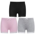 thumbnail image 1 of YONGHS Kids Girls 3 Pack Bike Shorts Solid Color Dance Gym Yoga Sports Bike Shorts Pink&Gray&Black 7-8, 1 of 4