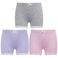 thumbnail image 1 of YONGHS Kids Girls 3 Pack Bike Shorts Solid Color Dance Gym Yoga Sports Bike Shorts Pink&Purple&Gray 9-10, 1 of 5