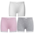 thumbnail image 1 of YONGHS Kids Girls 3 Pack Bike Shorts Solid Color Dance Gym Yoga Sports Bike Shorts White&Pink&Gray 7-8, 1 of 5