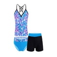 thumbnail image 1 of YONGHS Kids Girls 3-Piece Tankini Sets Swimsuit Top with Briefs Shorts Set Swimwear Bathing Suit, 1 of 7