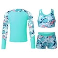 thumbnail image 1 of YONGHS Kids Girls 3 Piece Tankini Swimsuits Long Sleeve Rashguard Swimwear Set UPF 50+ Leaf 12, 1 of 6