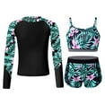 thumbnail image 1 of YONGHS Kids Girls 3 Piece Tankini Swimsuits Long Sleeve Rashguard Swimwear Set UPF 50+ Lily-B 12, 1 of 5