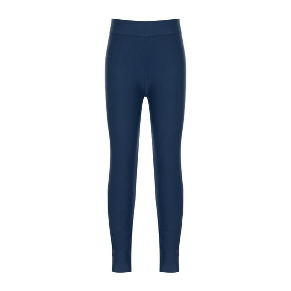 YONGHS Kids Girls Ankle Length Tights Pants Athletics Dance Yoga Leggings Activewear Navy Blue 10