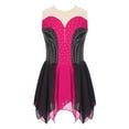 thumbnail image 1 of YONGHS Kids Girls Ballet Dance Gymnastics Leotard Dress Figure Ice Skating Performance Dancewear Hot Pink 14, 1 of 4