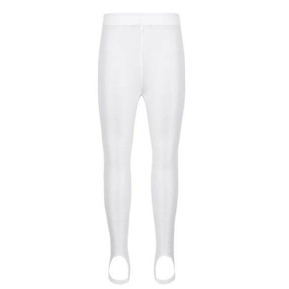 YONGHS Kids Girls Ballet Dance Gymnastics Yoga Tights Stirrup Pantyhose Stockings Leggings Pants White 5-6