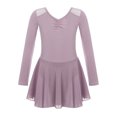 thumbnail image 1 of YONGHS Kids Girls Ballet  Dance Leotard Tutu Dress Long Sleeve Gymnastics Dancewear Purple 7-8, 1 of 5