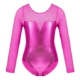 thumbnail image 1 of YONGHS Kids Girls Ballet Dance Shiny Metallic Gymnastics Leotard Figure Skating Dancewear Rose 10, 1 of 7
