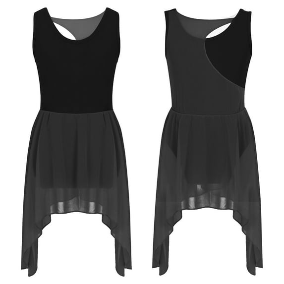 YONGHS Kids Girls Ballet Leotard Dress Lyrical Contemporary Dance Costume