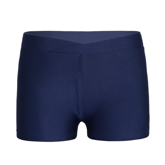 YONGHS Kids Girls Boycut Booty Shorts Gymnastics Sports Bottoms Athletic Hot Pants Navy Blue 3-4