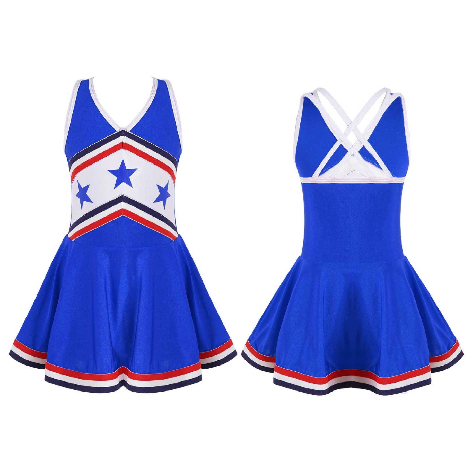 YONGHS Kids Girls Cheerleading Dance Dress Cheer Leader Costume 4-16 ...