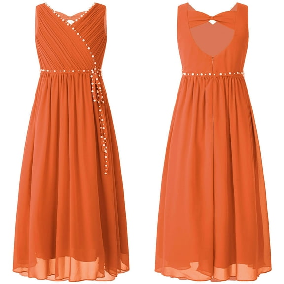 YONGHS Kids Girls Chiffon Party Dress Junior Ball Gown Wedding Bridesmaid Dresses