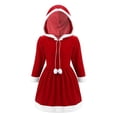 thumbnail image 1 of YONGHS Kids Girls Christmas Hooded Outfit Mrs Santa Claus Party Fancy Dress, 1 of 7