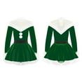 thumbnail image 1 of YONGHS Kids Girls Christmas Mrs Claus Costume Velvet Long Sleeve Ice Skating Dress 4-16, 1 of 7