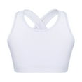 thumbnail image 1 of YONGHS Kids Girls Cirss Cross Back Crop Vest Tops Dance Yoga Workout Sports Bra 4-16 A White 8, 1 of 5