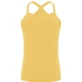 thumbnail image 1 of YONGHS Kids Girls Dance Tank Tops Spaghetti Strap Racerback Gymnastic Yoga Shirts Camisole Undershirts Yellow 11-12, 1 of 5