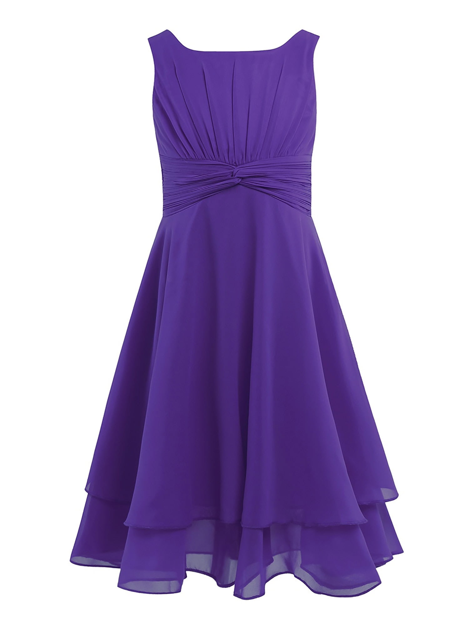 YONGHS Kids Girls Dress Wedding Bridesmaid Party Formal Evening Gown  Costume 4-16 Purple 14 - Walmart.com