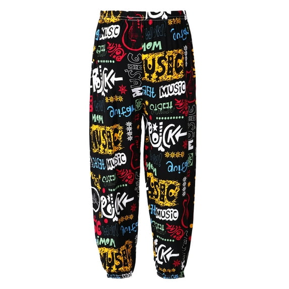 YONGHS Kids Girls Elastic Waist Bohemian Harem Pants Hippie Trousers Yoga Dance Pilates Bloomers Guitar Music 7-8