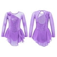 thumbnail image 1 of YONGHS Kids Girls Figure Ice Skating Dress Competition Dance Costume Ballet Tutu Leotard 4-14 A Light Purple 10, 1 of 5