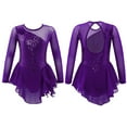 thumbnail image 1 of YONGHS Kids Girls Figure Ice Skating Dress Competition Dance Costume Ballet Tutu Leotard 4-14 Purple 8, 1 of 5