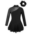 thumbnail image 1 of YONGHS Kids Girls Figure Ice Skating Leotard Dress Long Sleeve Gymnastics Ballroom Dancing Outfit Black 14, 1 of 7