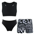 thumbnail image 1 of YONGHS Kids Girls Flower Printed Swim Trunks with Top Set Rashguard Swimsuit 3 Pieces Bathing Suit Black-A 6, 1 of 5
