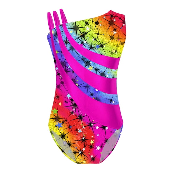 YONGHS Kids Girls Gymnastics Leotard Ballet Dance Bodysuit One Piece Sport Workout Activewear Colorful 6