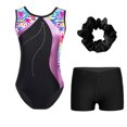 thumbnail image 1 of YONGHS Kids Girls Gymnastics Leotards Sleeveless Dance Unitards and Active Shorts Hair Band Set Colorful Heart&Black 8, 1 of 5