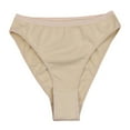 thumbnail image 1 of YONGHS Kids Girls High Leg Cut Briefs Solid Ballet Gymnastics Underwear 2-12 A Nude 160, 1 of 5