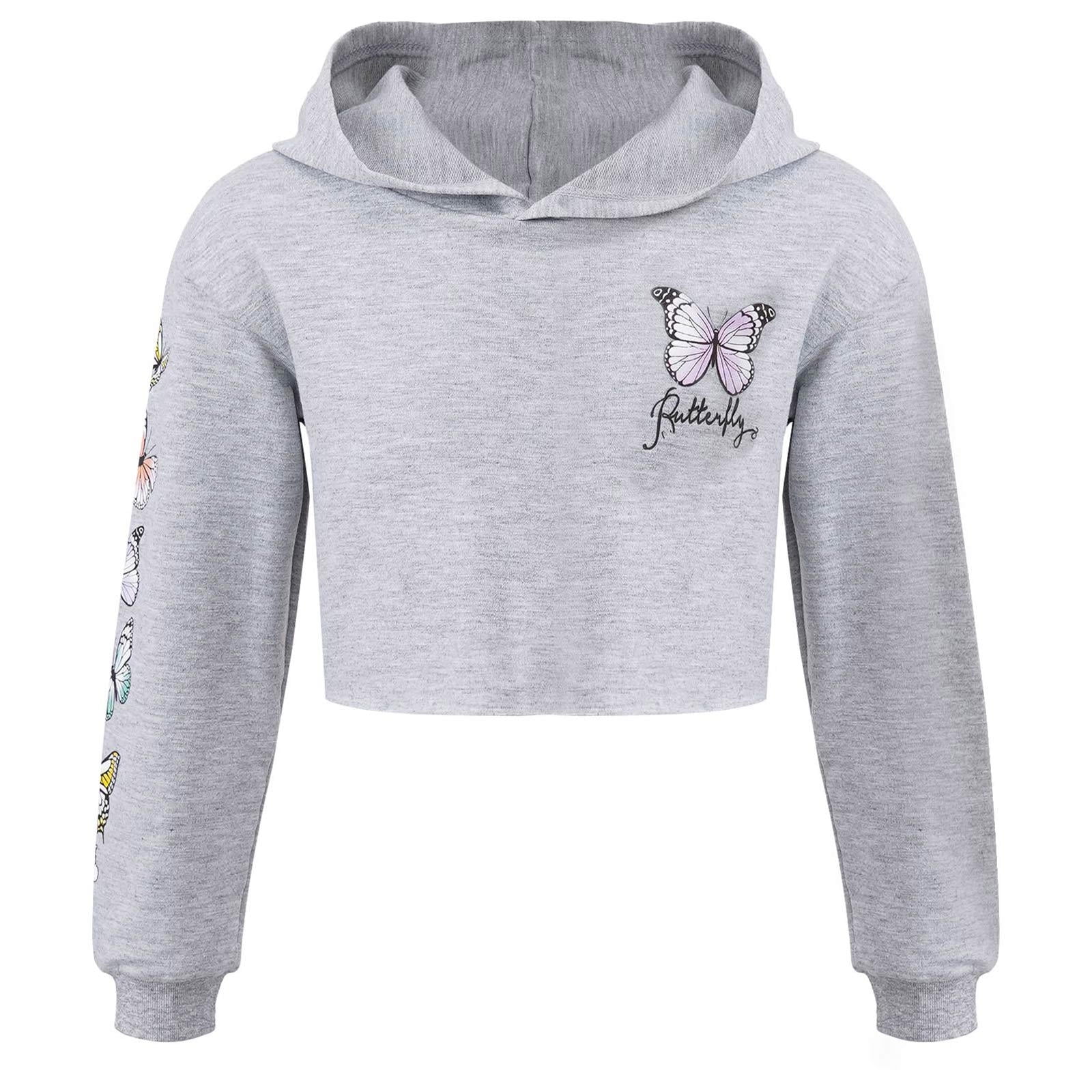 Naiyafly Kids Girl Tracksuit Set Girls Butterfly Pattern Long Sleeve