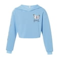thumbnail image 1 of YONGHS Kids Girls Hip Hop Dance Hoodies Long Sleeves Pullover Butterfly Printed Sweatshirt Crop Tops Light Blue 16, 1 of 5