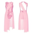 thumbnail image 1 of YONGHS Kids Girls Hollow Back Lyrical Dance Dress Shiny Sequins Skirt Pink 14, 1 of 5