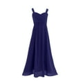 thumbnail image 1 of YONGHS Kids Girls Junior Bridesmaid Chiffon Dress Wedding Pageant Party Maxi Gown 4-16 Navy Blue 10, 1 of 5