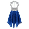 thumbnail image 1 of YONGHS Kids Girls Liturgical Praise Dance Asymmetrical Dress Sleeveless Contemporary Dance Costume Tunic Royal Blue 10, 1 of 7