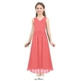 thumbnail image 1 of YONGHS Kids Girls Long Chiffon Dress Bridesmaid Wedding Pageant Party Formal Gown 6-12, 1 of 7