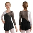 thumbnail image 1 of YONGHS Kids Girls Long Sleeve Ballet Dance Figure Ice Skating Dress A Black 12, 1 of 7