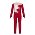 thumbnail image 1 of YONGHS Kids Girls Long Sleeve Gymnastic Leotard Floral Sequin Dance Ice Skating Unitard Jumpsuit Burgundy 14, 1 of 7
