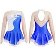 thumbnail image 1 of YONGHS Kids Girls Long Sleeve Leotard Gymnastic Figure Ice Skating Dress 6-16, 1 of 5